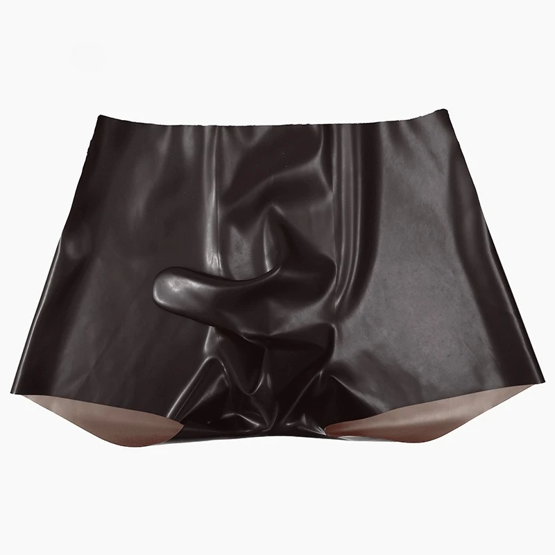 

Men's Latex Underpants Seamless Elephant Trunk Boxer Gay Sissy Briefs Rubber Underwear for Hot Man Safety Panties Fashion Trunks