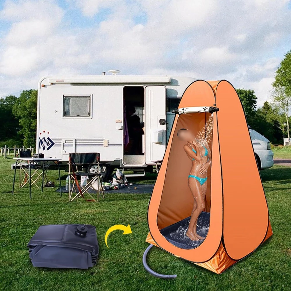 Foldable Shower Base Portable PVC Tray With Drain Hose Large Camping Tent Floor For O-utdoor Pet Bathing And Garden Use Black