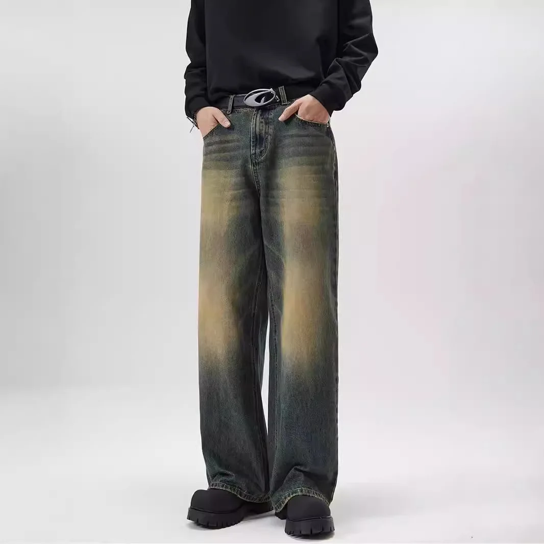 

Mainly promoted neutral A-type straight-cut loose baggy wide-leg jeans for men and women, floor-length pants
