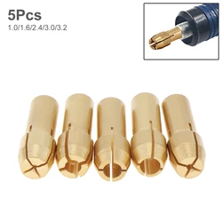 5pcs/7pcs/10pcs Mini Drill Brass Chuck Collet Drill Bit 0.5/0.8/1.0/1.6/1.8/2.0/2.2/2.4/3.0/3.2mm Set Fit Nut