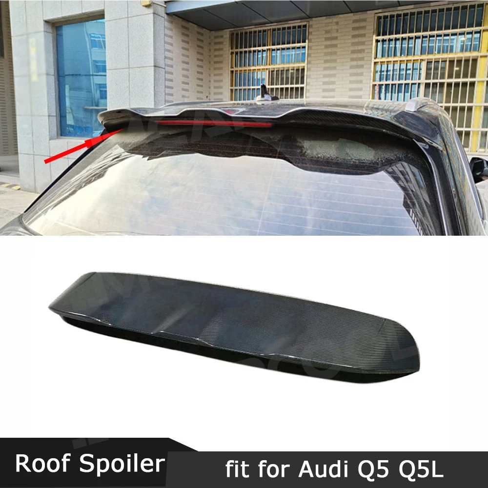 

Rear Carbon Fiber Rear Roof Spoiler Windshield Wings for Audi Q5 2021-2024 Aprons Winglet Car Exterior Accessories Bodykits FRP