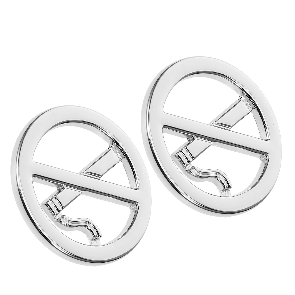 

2Pcs No Smoking Metal Decal 3D Stylish Longevity for Car Interior Exterior Business Office Home Decor Car Stickers and Decals