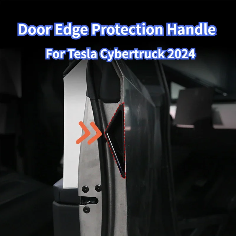 For Tesla Cybertruck 2024 Car Door Edge Protection Handle Anti-collision Strip Door Handle Handprint Resistant Car Accessories