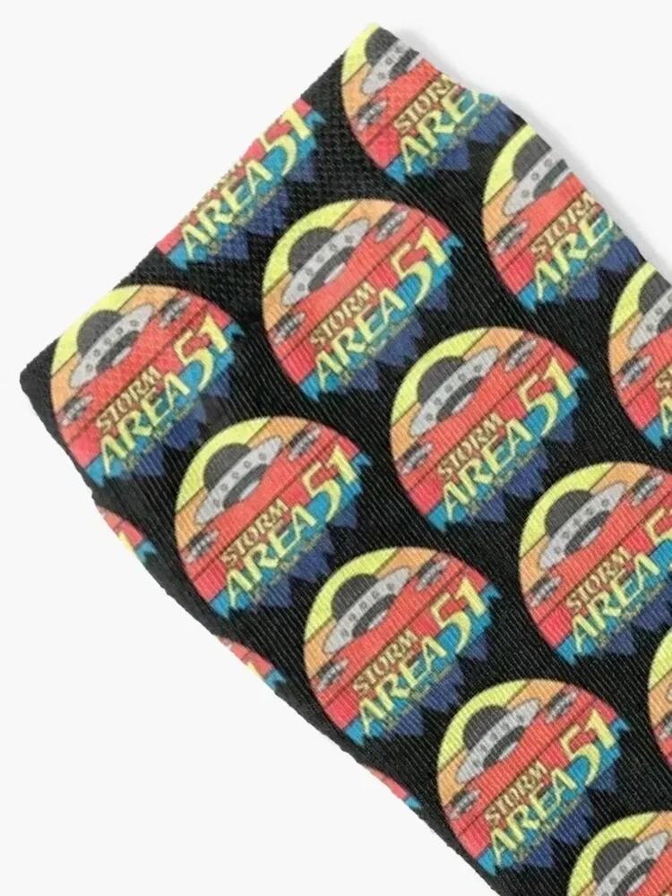 Retro Storm Area 51 Let's See Them Aliens Socks golf gift custom happy Men Socks Luxury Brand Women's