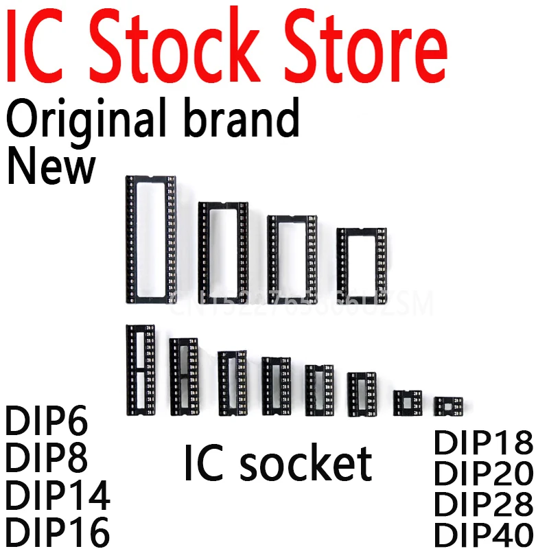 12PCS~80PCS New and Original Integrated Circuit Sockets  IC Sockets Connector Pins DIP6 DIP8 DIP14 DIP16 DIP18 DIP20 DIP28 DIP40