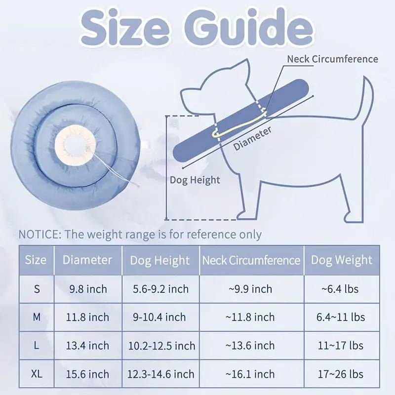 Soft Dog Cone Cute Cat Cone Collar Dog Elizabethan Collar Adjustable Wounds Recovery Collar Waterproof Dog & Cat Neck Cones For