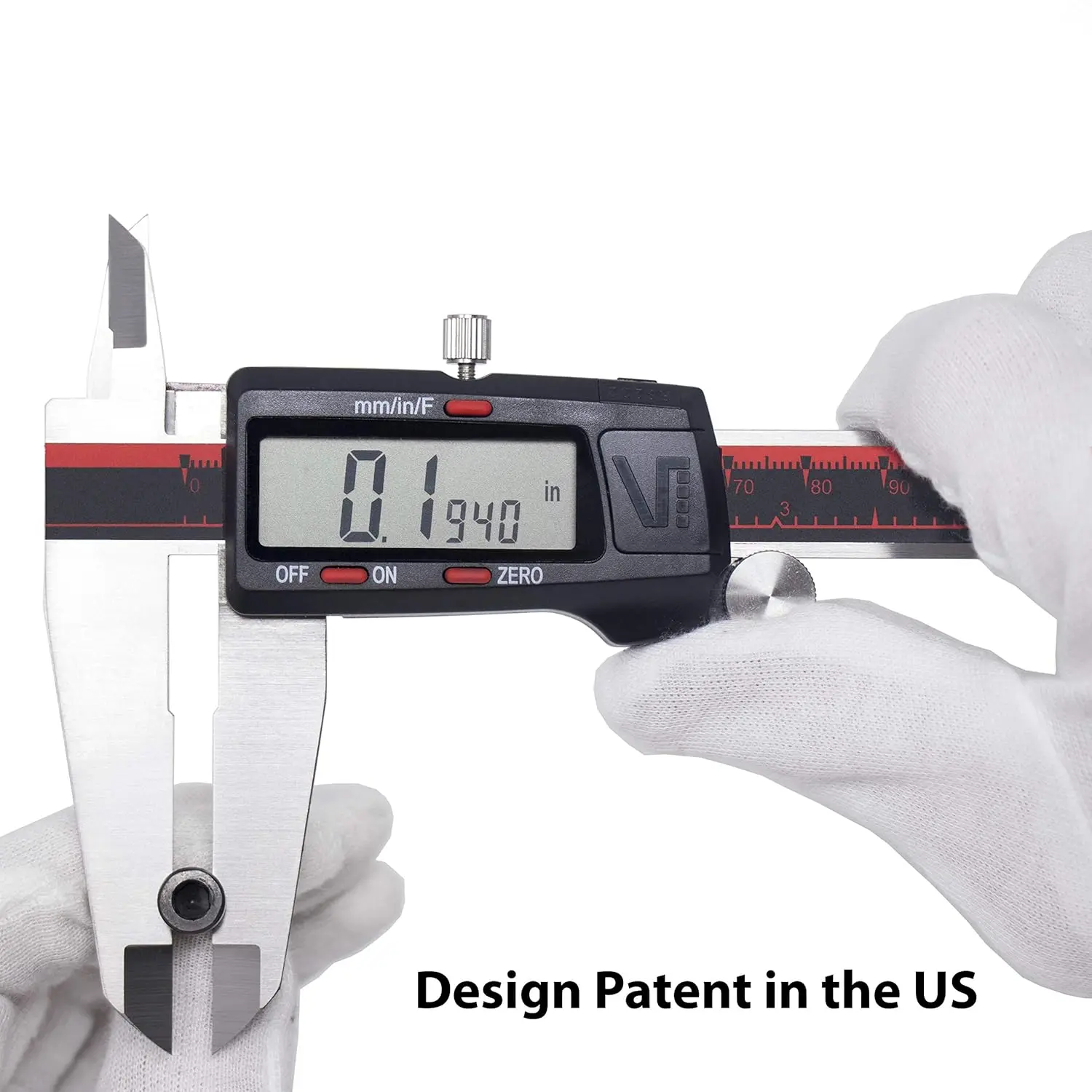 Digital Caliper, DCLA-1205 0-12 Inch/300mm, Inch/Millimeter/Fraction Conversion, Stainless Steel, Large LCD Screen