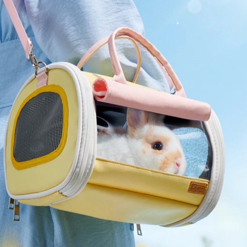 Rabbit Carrier Bag Portable Breathable Waterproof Small Animal Carrying Bag Large Space Parrot Hamster Carrier Small Pet Hideout