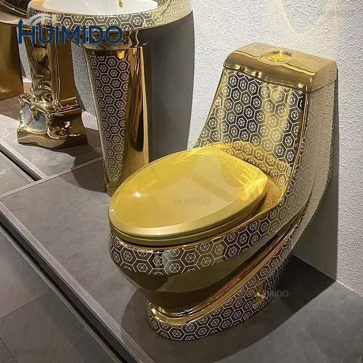 -Electroplated Colored Gold Toilet For Foreign Trade In The Middle East, Saudi Arabia