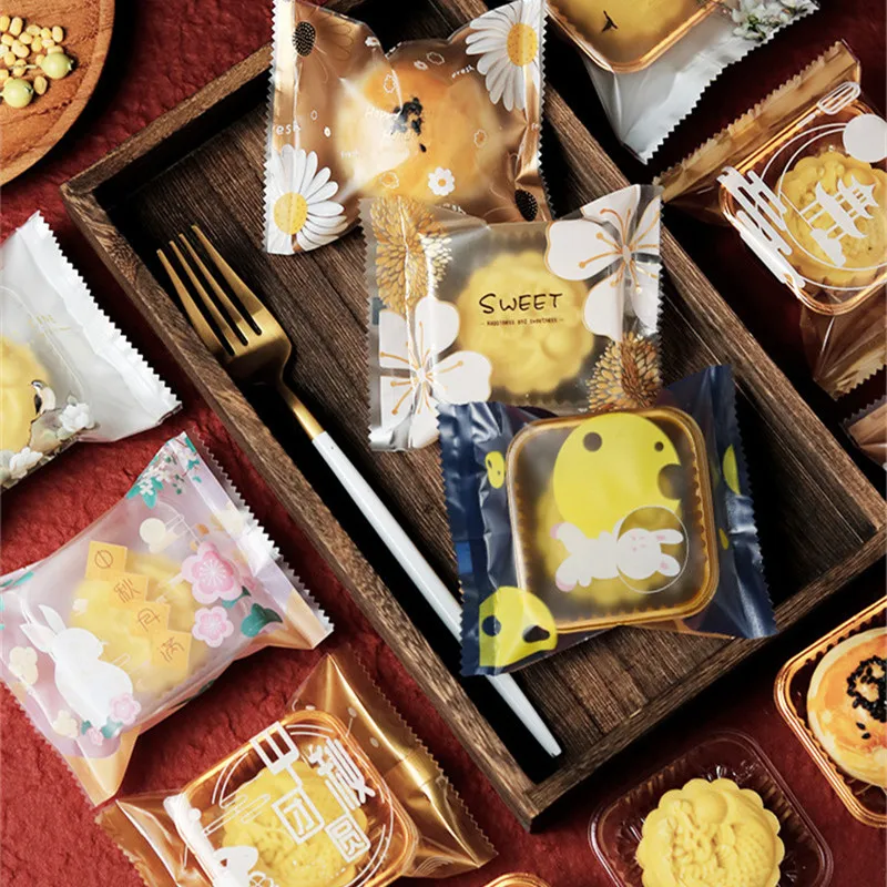 100 Stücke Einweg Mond Kuchen Verpackung Eigelb Gebäck Chinesische Mitte Herbst Festival Maschine Versiegelte Beutel – Detail 10