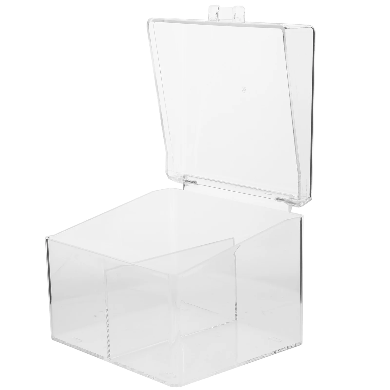 

Clear Acrylic Business Card Holder Transparent Dust proof Storage Box Desk ganizer Two Compartments Space saving Design