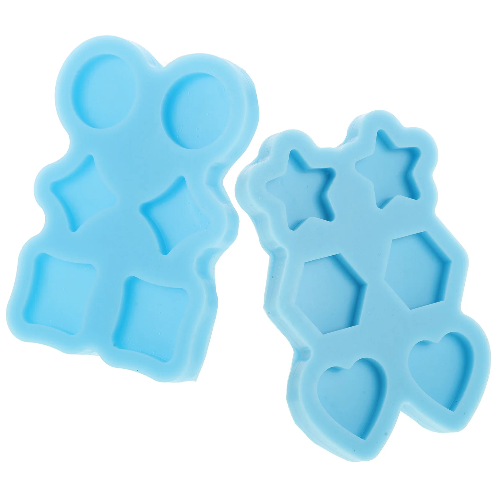 

2pcs Resin Studs Silicone Earring Star Heart Round Square Epoxy Jewelry Casting Diy Keychain Making Crafts Mini Beginners