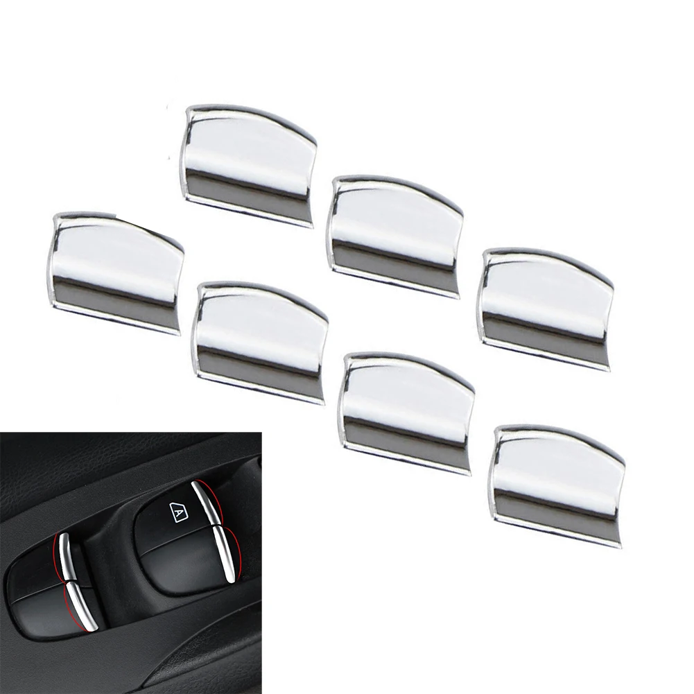 On-off Switch Button Cover Cover Trim Button Chrome Brand New Car Glass Lifter Switches Button High Chrome Finish