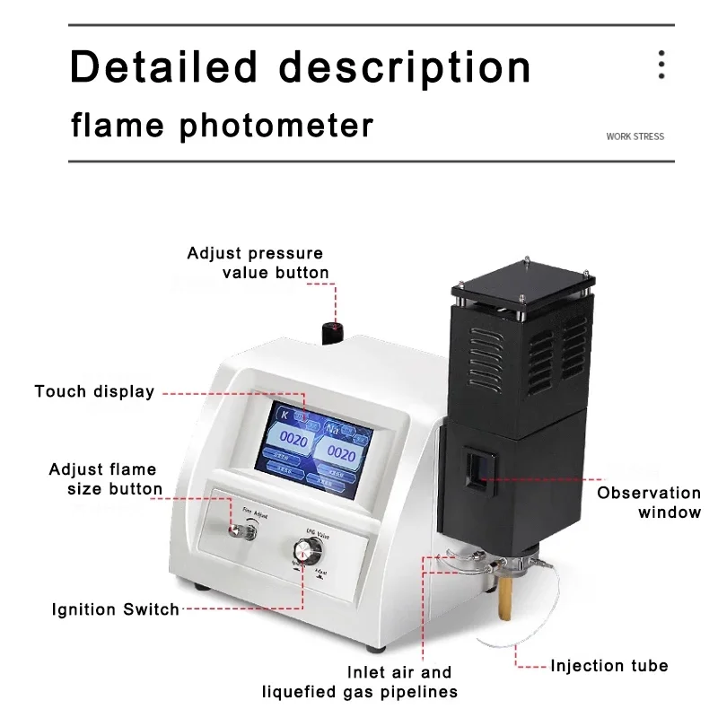 WEIAI pantalla táctil de alta calidad FP640 FP6410 Na K Li Ca Ba espectrómetros de análisis fotómetro de llama automático para laboratorio