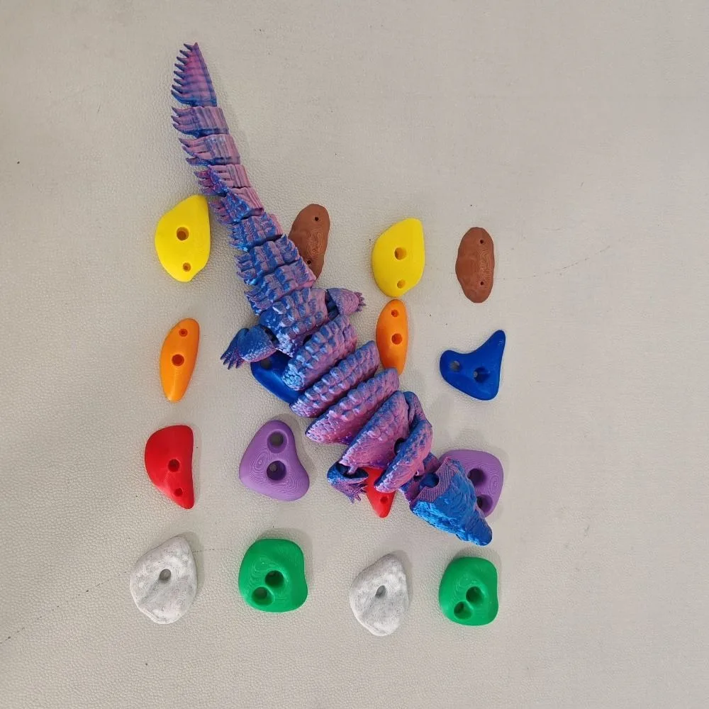 16Pcs Colorful Hamster Climbing Wall Chew Resistant Durable Lizard Climbing Rocks Varied Textures with Traceless Adhesive