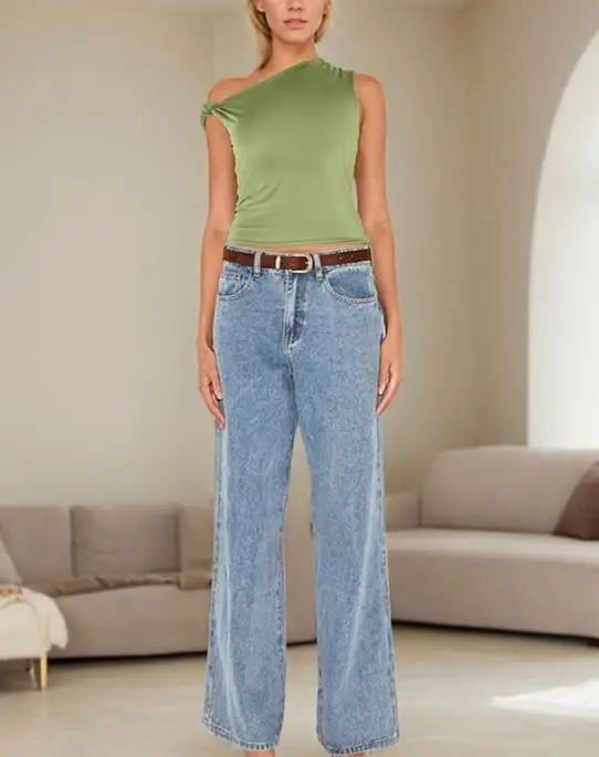 Colete feminino 2026 verão sob medida nova moda elegante cor sólida inclinação pescoço fora do ombro colete curto adequado para uso diário