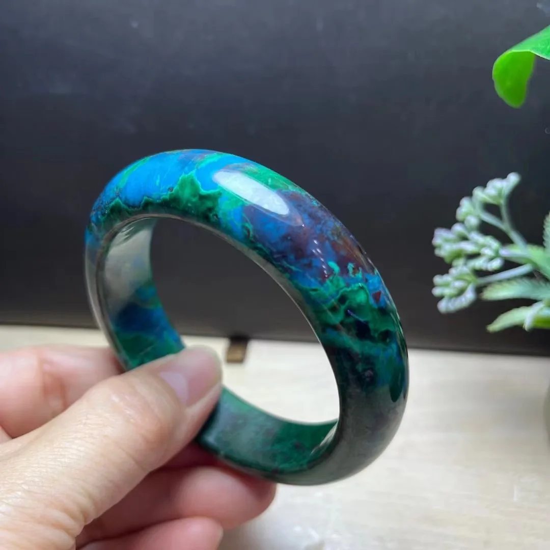 1 Pc Fengbaowu Natural Chrysocolla Bracelet Bangle Crystal Reiki Healing Stone Fashion Jewelry Gift For Women Men