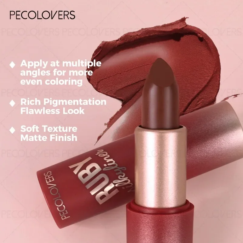 1 lápiz labial mate, múltiples tonos rojos, resistente al agua, duradero, no pegajoso, diseño giratorio, brillo de labios, delineador de labios, maquillaje diario