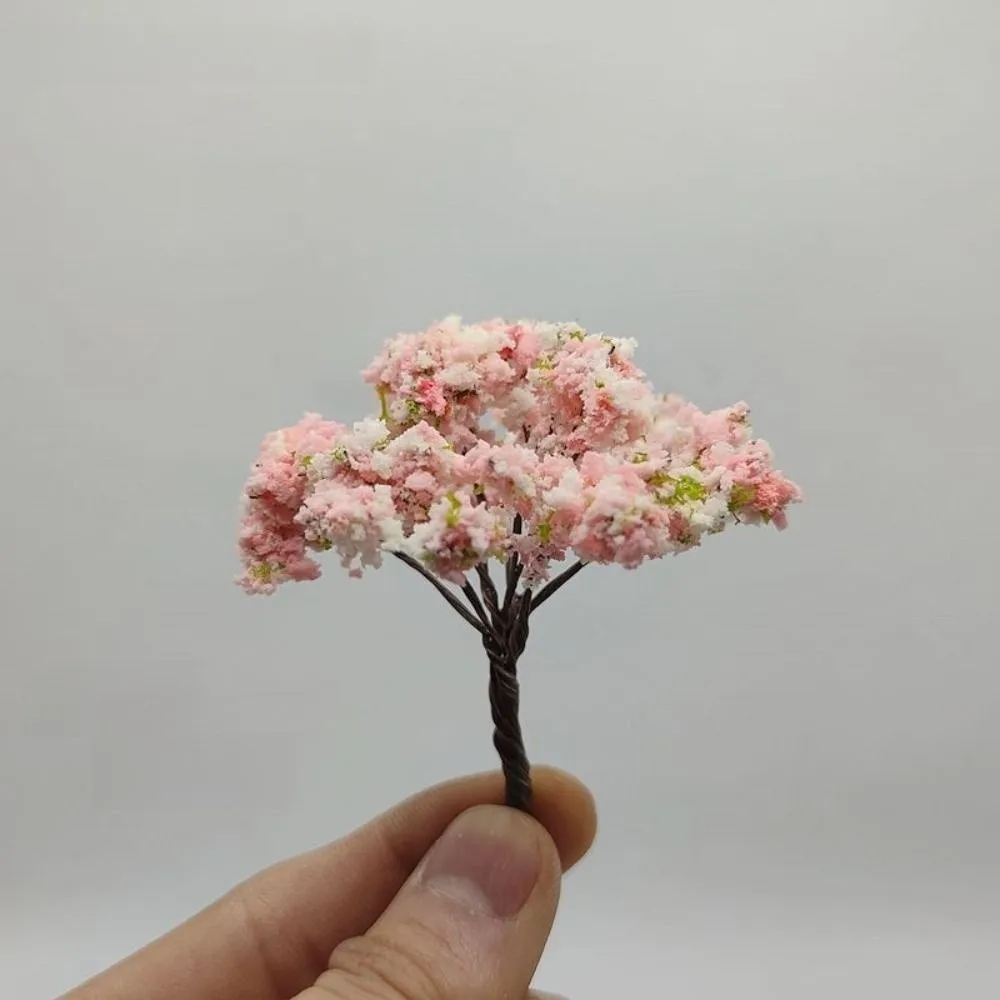 1/5PCS DIY Crafts Miniature Cherry Flower Tree Model Terrarium Accessories Bonsai Micro Plant Resin 6.5cm Bonsai Decoration