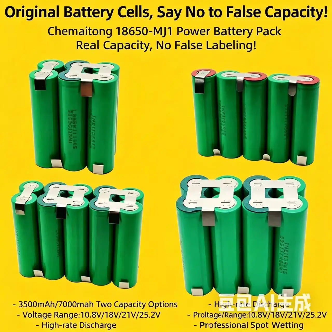 18650 MJ1 Li-ion battery 2s1p 1s3p 3s2p 4s2p 5s2p 18650 power pack 3500 MAh 18 V screwdriver 18650 recharable battery