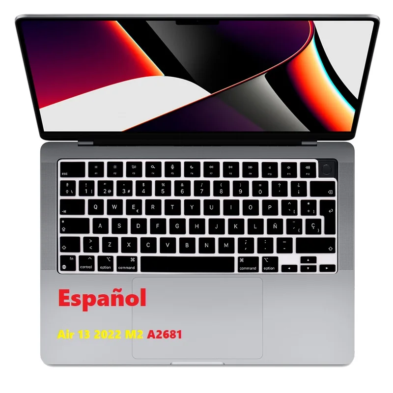 

Soft TPU Skin For Macbook Air 13 M2 2022 A2681 Spanish EU US Keyboard Cover for Macbook Air M2 A2681 Keyboard Protector Film