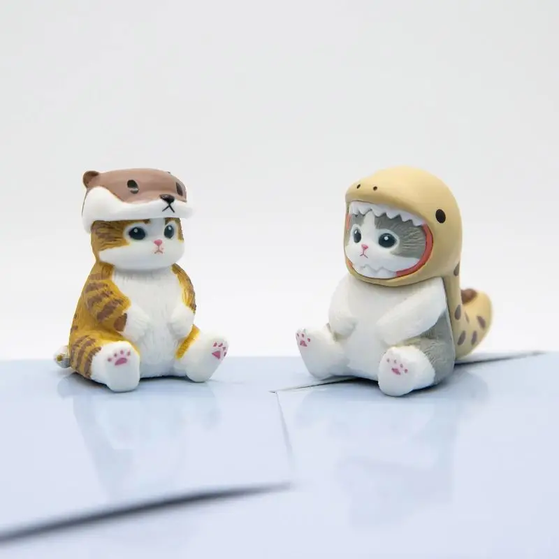모푸산드 고양이 해양 생물 옷을 입은 블라인드 박스 귀여운 액션 피규어 문어 펭귄 수달 테이블 장식품 어린이 선물