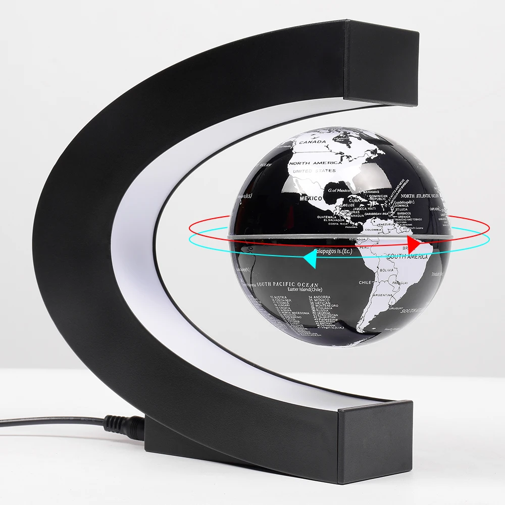 Magnetic levitation globe floating world map Student Children Birthday   Gift Office Home Decor night light Antigravity C shape