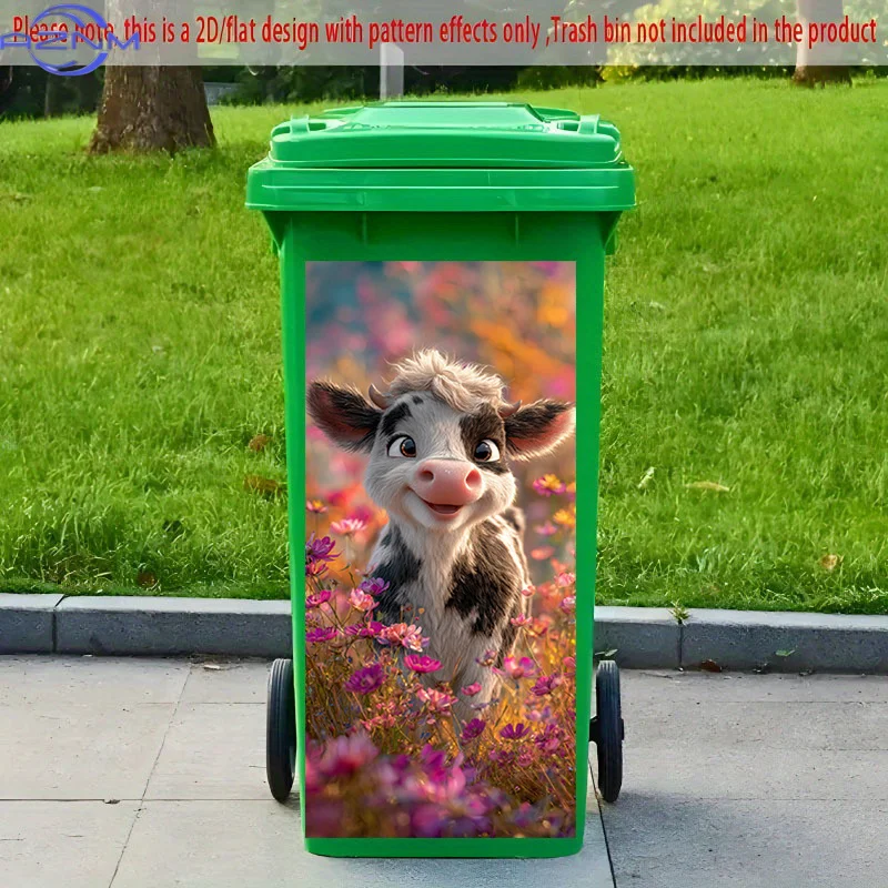 2D Flat Printing 1pc 2D Pattern Printed Kitchen Trash Can Sticker xcm 