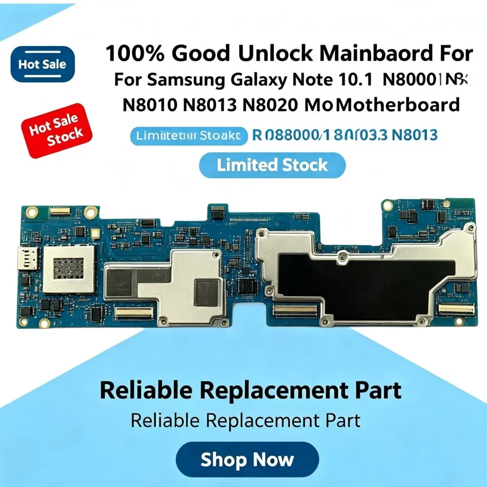 For Samsung Galaxy Note 10.1 N8000 N8010 Motherboard Global Firmware Unlocked Full Chips Mainboard Logic Board Good Working