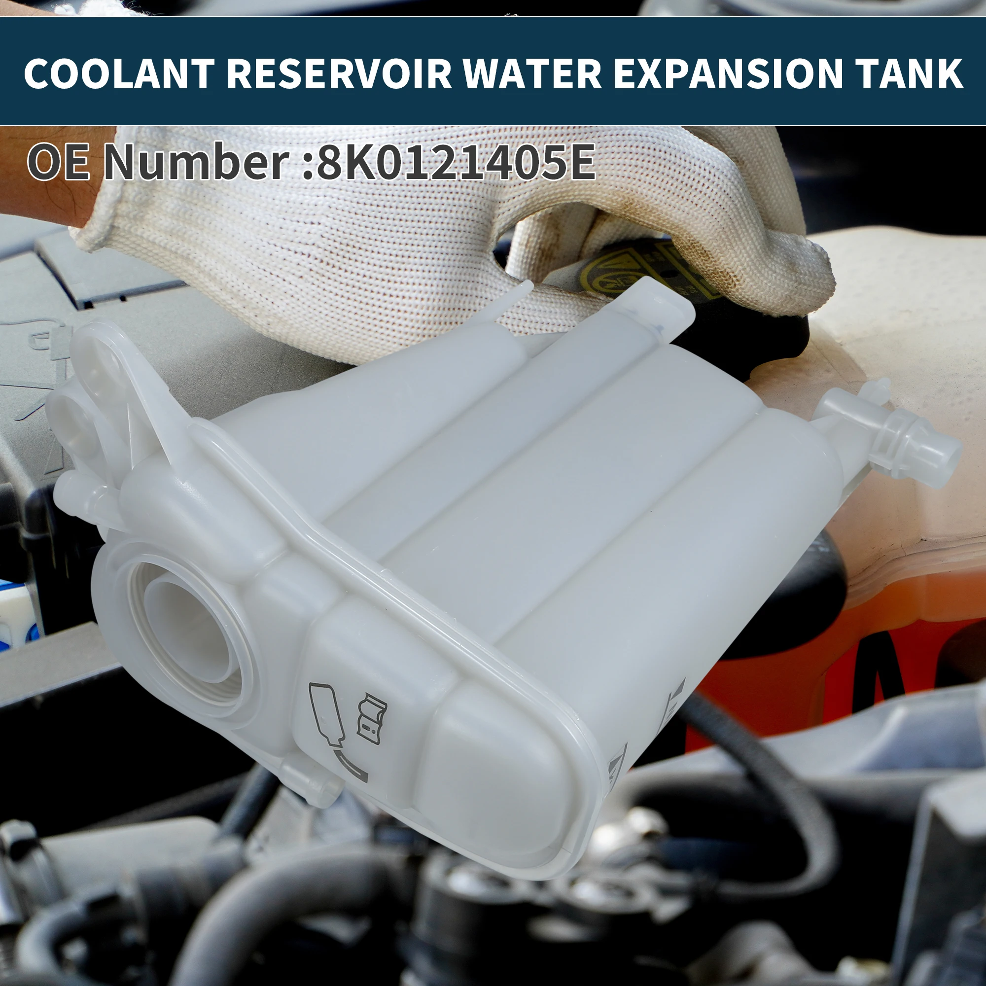 

UXCELL Coolant Expansion Overflow Tank with Sensor No.8K0121405E for Audi S5 8T3 07-12