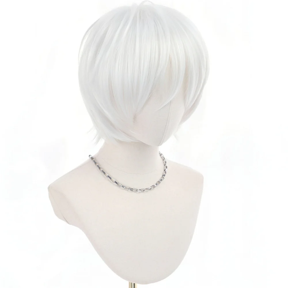 Women's Short Silver White Pixie Cut Wig
