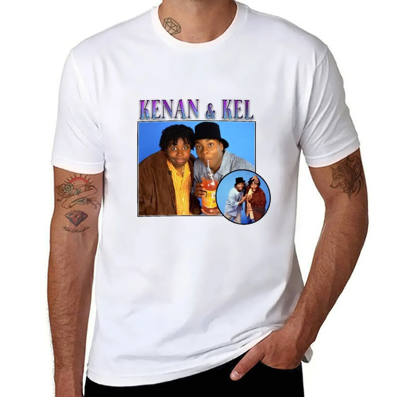 Kenan & Kel Vintage Collage T-Shirt Active Wear Sports T-Shirt for Men