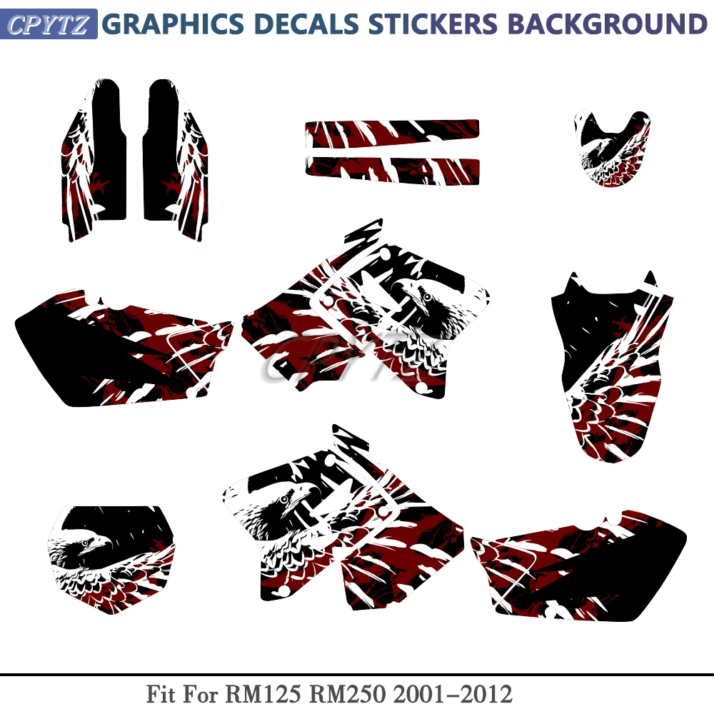 DECALS STICKERS Graphics & Backgrounds Kits Fit For RM125 RM250 2001 02 03 04 05 06 07 08 09 10 2011 2012 RM 125 250