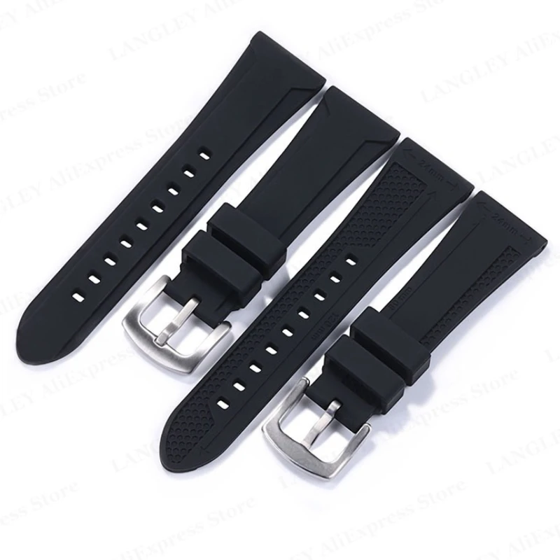 Silicone Watch Band Watrproof Straps for Rolex for Panerai Strap 22mm 24mm 26mm Watch Accessories Soft Rubber Men Sport Bracelet