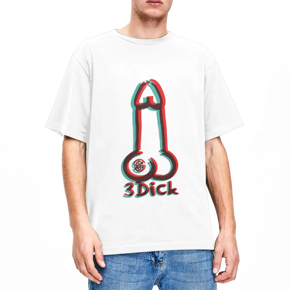 3D Dick Penis Merch Shirt for Men Women Leisure Pure Cotton Tee Shirt Crewneck Short Sleeve Adult Tops