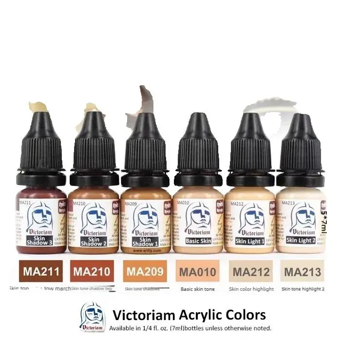 Model Paint Pigment Character Facial Skin Tone 6pcs set for Model Coloring Water-based Spray Coating Pen Soldiers Facial Suit