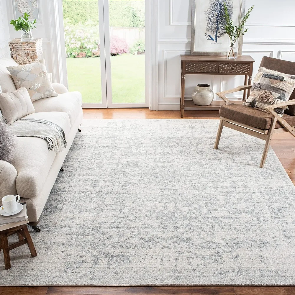 

Collection Area Rug - 10' X 14', Silver & Ivory,Non-shedding & Easy Care,Collection Area Rug