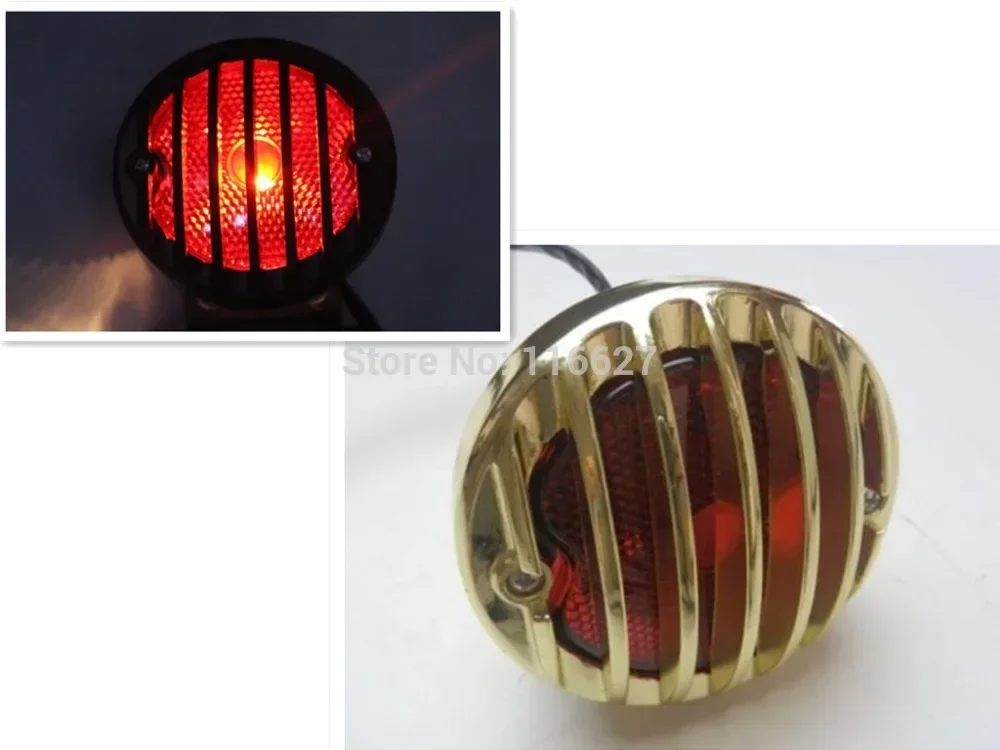 

GOLD STOP BRAKE TAIL LIGHT RETRO GRILLE MOTORCYCLE for HARLEY HONDA KAWASAKI SUZUKI YAMAHA BOBBER CHOPPER CUSTOM