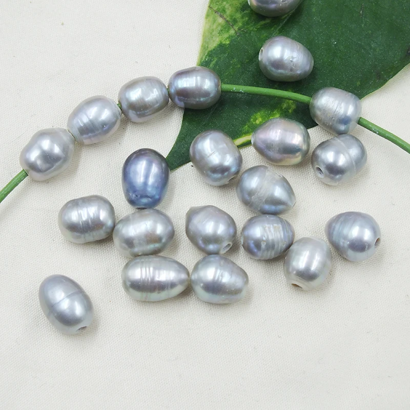 100pcs/lot Natural Freshwater Rice Pearls Beads AA Grade , 9-10mm,2mm hole  Great for Jewelry Making ,Loose beads