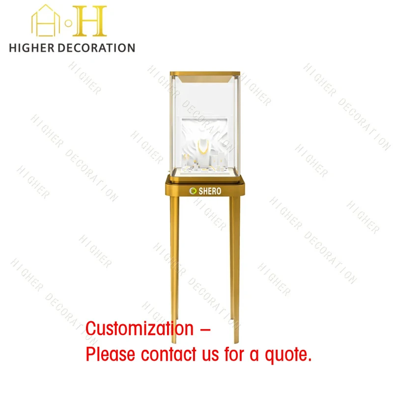 custom.Custom Glass Counter Display Jewelry Showroom Display Cabinet with LED Light