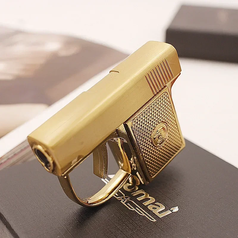 

Metal Portable Mini Gun Type Lighter Direct Windproof Gift Collection Retro Men's Smoking Accessories Cigarette Lighter