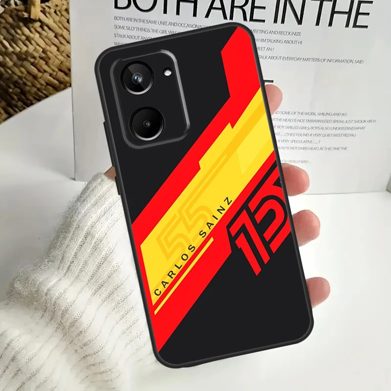 Carlos Sainz F1 Case For Realme C55 C53 C51 C35 C33 C30 C67 C21Y C25s C15 9 10 12 11 Pro Plus GT Neo5 Cover