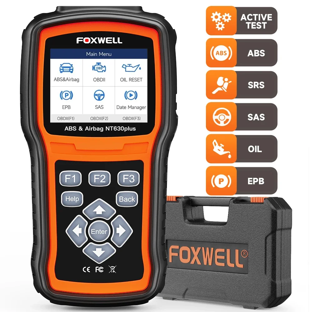 FOXWELL NT630 Plus Strumento diagnostico OBD2 Scanner bidirezionale per auto ABS SAS SRS EPB Ripristino olio Controllo motore ODB Scanner automobilistico