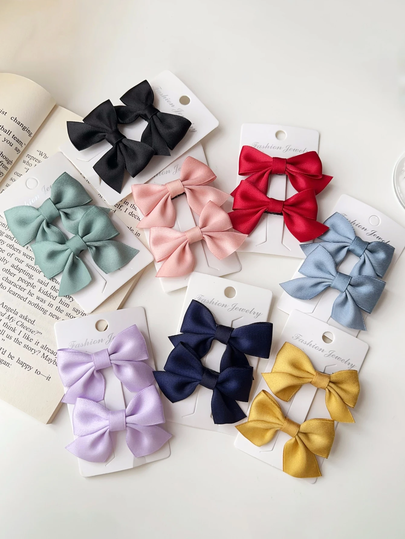 2ps Cute Hair Clips with Bows Bangs-clip BB-clip Duckbill Harmless Side Clip Headwear Hair Accessories for Children