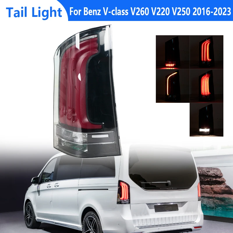Image of LED-Rücklicht-Baugruppe für Benz V-Klasse V260 V220 V250 2016 2017 2018 2019–2023, hintere Bremse, Rücklichter, gelbes Blinkerlicht