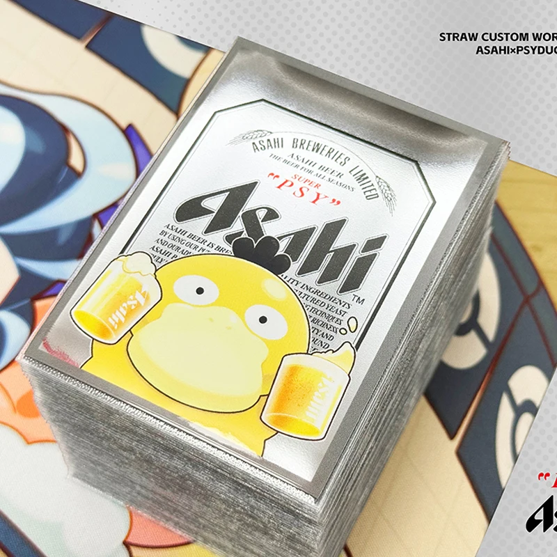 64 pçs/set 67x92mm diy auto feito ptcg psyduck cartão manga ws opcg ptcg psyduck cartão capa de proteção anime cartão presente brinquedo