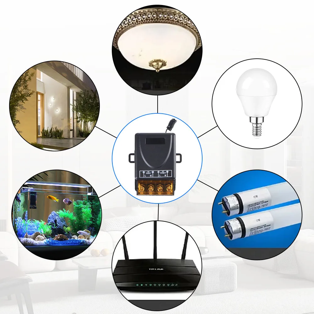 AC85-265V 30A RF433Mhz نظام التبديل الذكي مصابيح الجدار مفتاح الإضاءة التحكم عن بعد استقبال مضخة مياه لاسلكية التتابع
