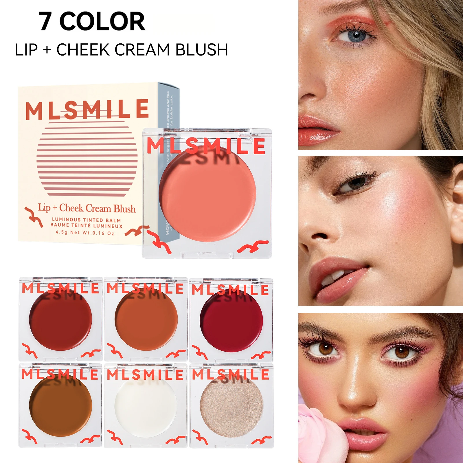 Pure Lust Atmosphere Expanding Color Rouge Brightens Girls' Whitening Nature Lasting Monochrome powder blusher Cream