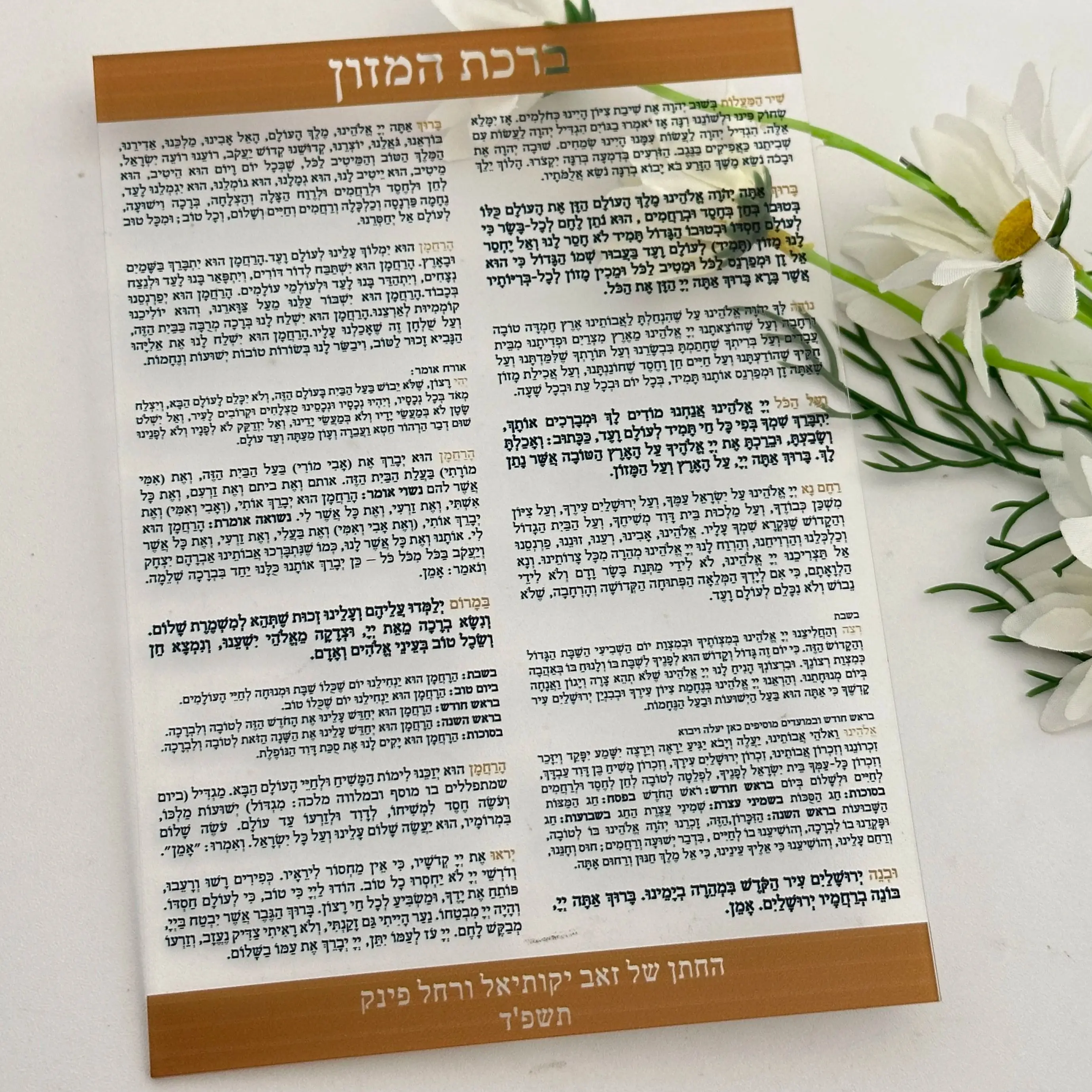 

10pcs Customizable Acrylic Hebrew Blessing Invitation Card,Transparent Food Prayer Wishing Card for Party Favor Gift Decoration