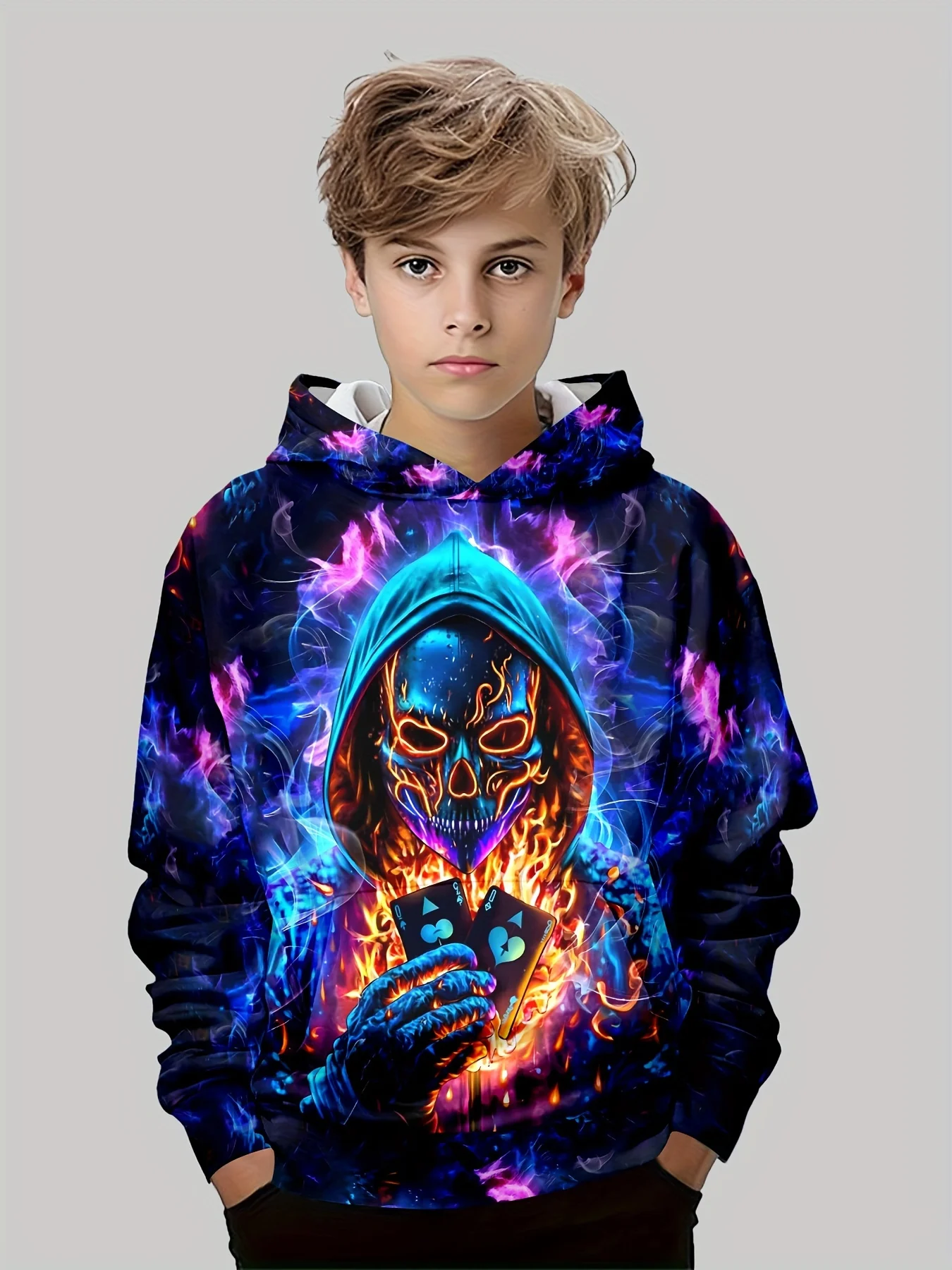 Kinder Kleidung Jungen Hoodies Langarm 3D Druck Kinder Frühling Herbst Kleidung Casual Stilvolle Outdoor Jungen Kleidung Pullover Tops – Detail 3